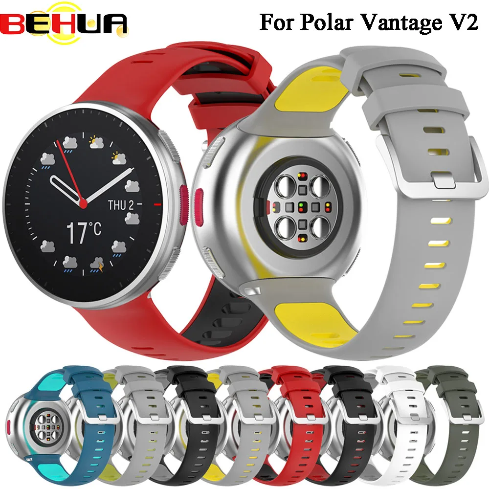 BEHUA Double Color Strap For Polar Vantage V2 Band Smartwatch Quick Release Wristband For Vantage V2 Bracelet Correa Accessories