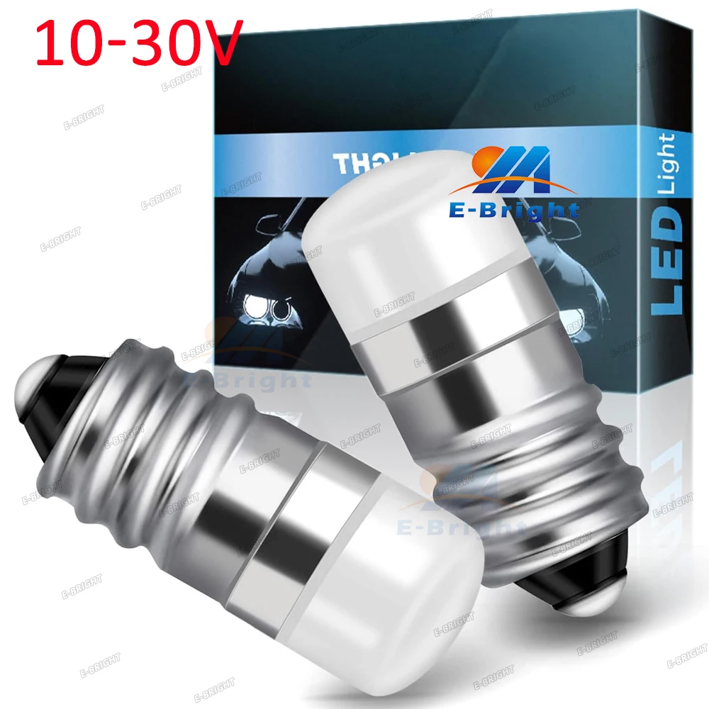2x E10 Number Light Bulb 10V-30V 1487 1447 E10 Screw Bulb 1446 1449 House Address Lights Train Bulb Flashlight Landscape Light