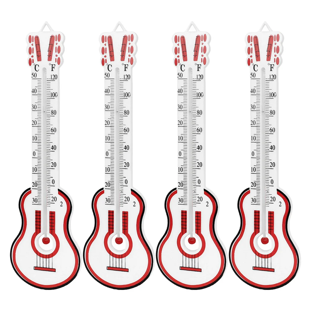 Termometro per camera da parete da 4 pezzi Termometro per chitarra con misurazione accurata per interni in plastica durevole da appendere
