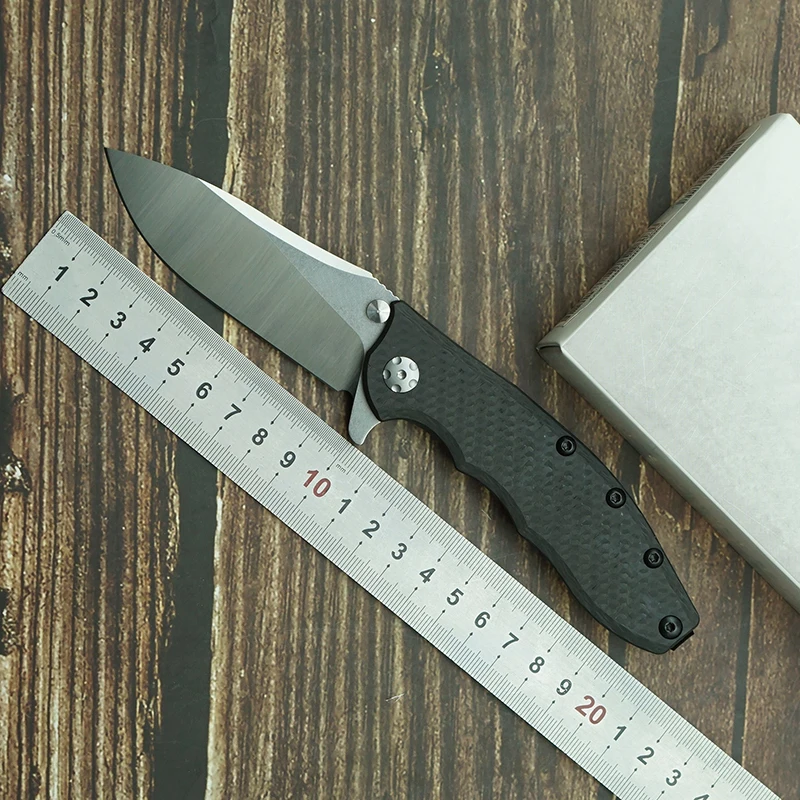 New 0562CF Ceramic Bearing Carbon Fiber Titanium Handle Mark 20CV Blade Outdoor Camping Kitchen Survival EDC Tool Folding Knife