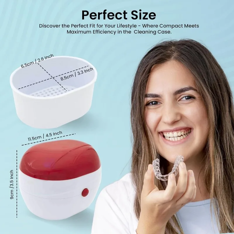 Automatic Denture Cleaning Box with Filter: A Portable Ring Cleaner for Dentures, Braces, and Braces image 3