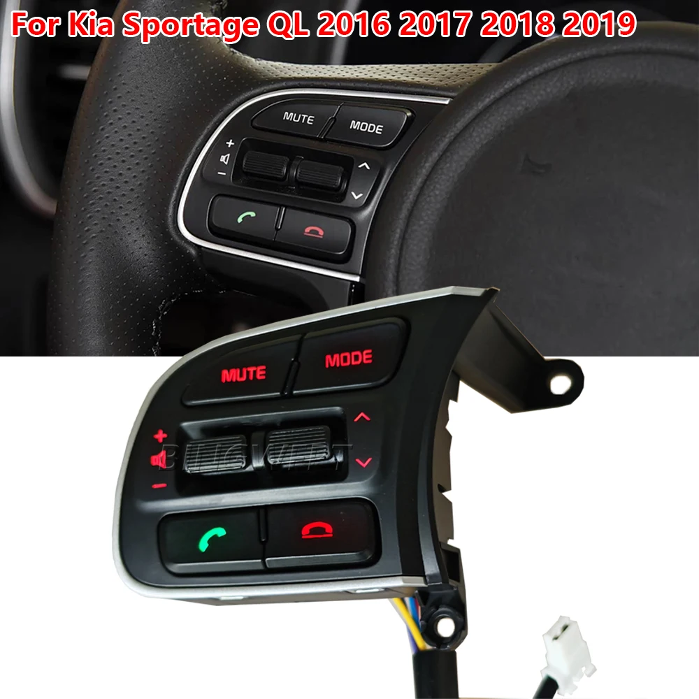 

Steering Wheel Audio Volume Music Control Button For Kia Sportage QL 2016 2017 2018 2019 Switch Telephone Sound With Backlight