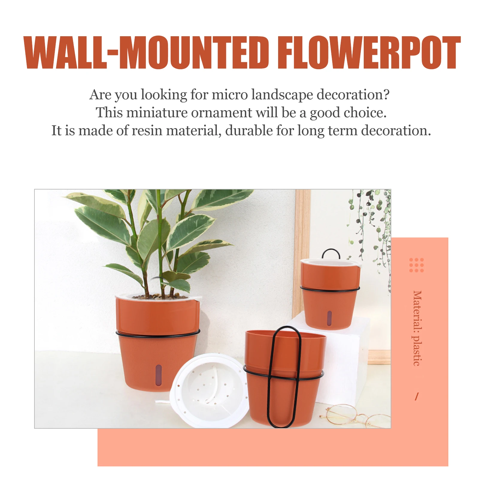 

Plastic Flower Pot Gardening Planter Container Water Storage for Succulent Plants Modern Design Automatic Watering Garden