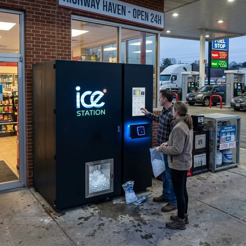 Cube Ice Vending Machine Automatic Water And Ice Dispensing Vending Machine Self‑Serve Ice Vending Machine For Sale