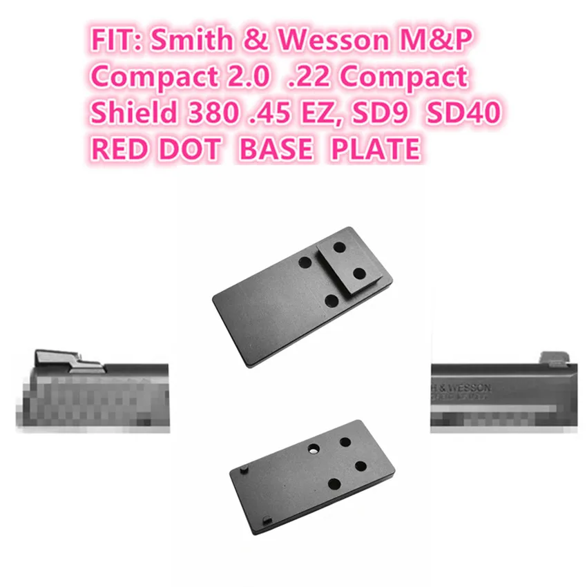 SW MP Metal Red Dot Sight Mount Plate for Smith&Wesson M&P Compact 2.0 SD9VE SD40 fit Docter ADE Burris Frenzy footprint 14.2mm