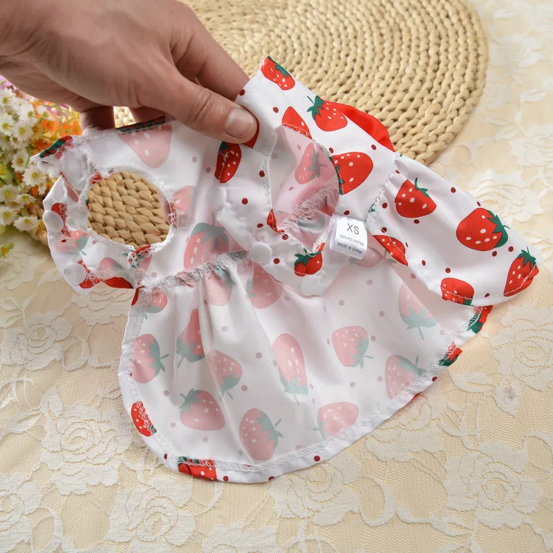 Vestido de princesa de flores para perros pequeños, ropa de peluche para mascotas, falda Linda para perros, accesorios finos de verano, suministros