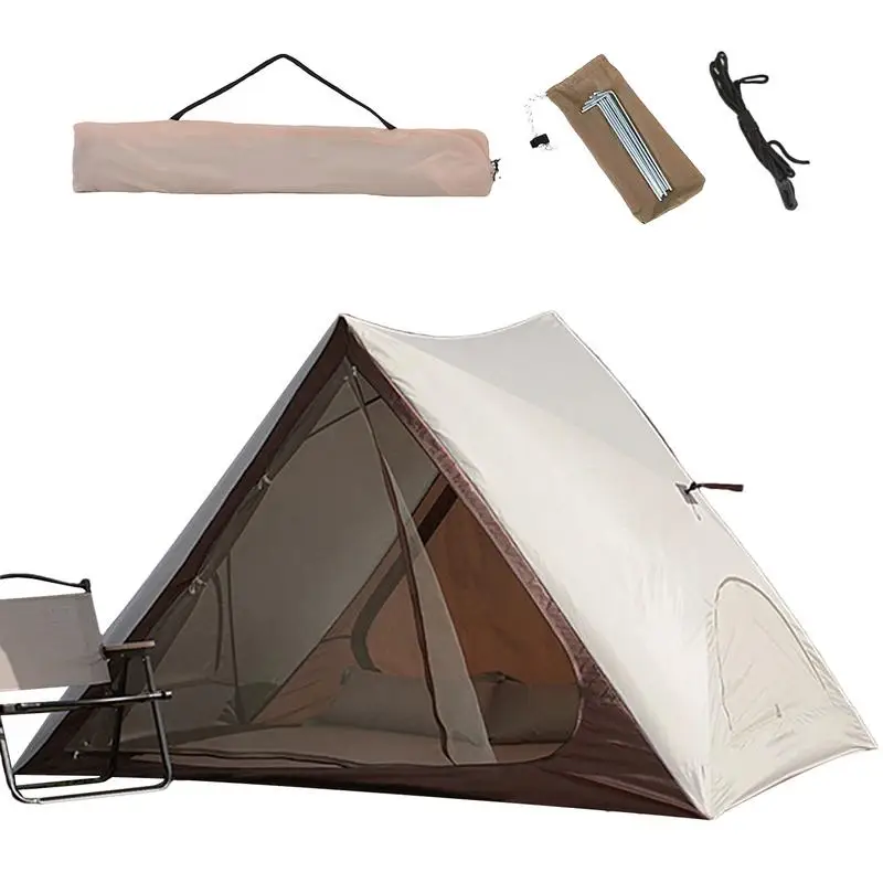 Imagem -05 - Triangular Auto Open Sun Shelter Estacas no Solo Frente Portas Traseiras Backpacking Tent Pesca Caminhadas Viajar Camping