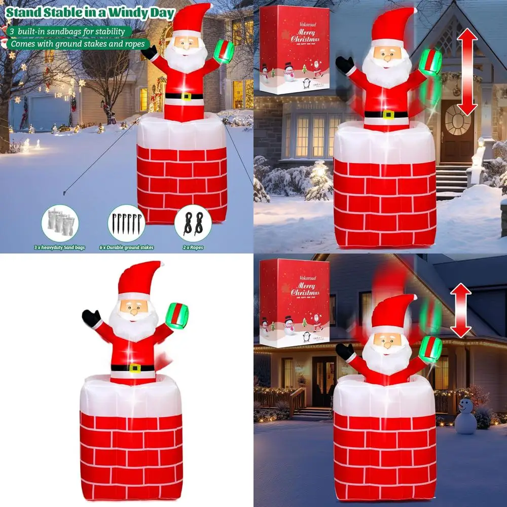 

6-Foot Santa Claus Inflatable with LED Lights for Christmas Yard Decorations