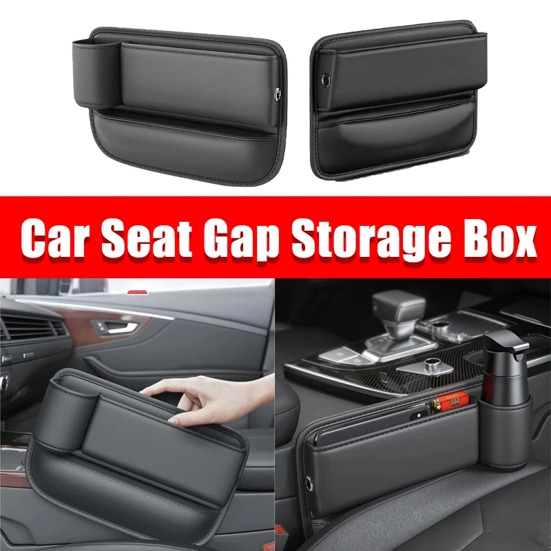 

Car Seat Gap Storage Box Multifunctional PU Leather Gap Side Pocket Large Capacity Cell Phone Card Filler Car Storage Supplies