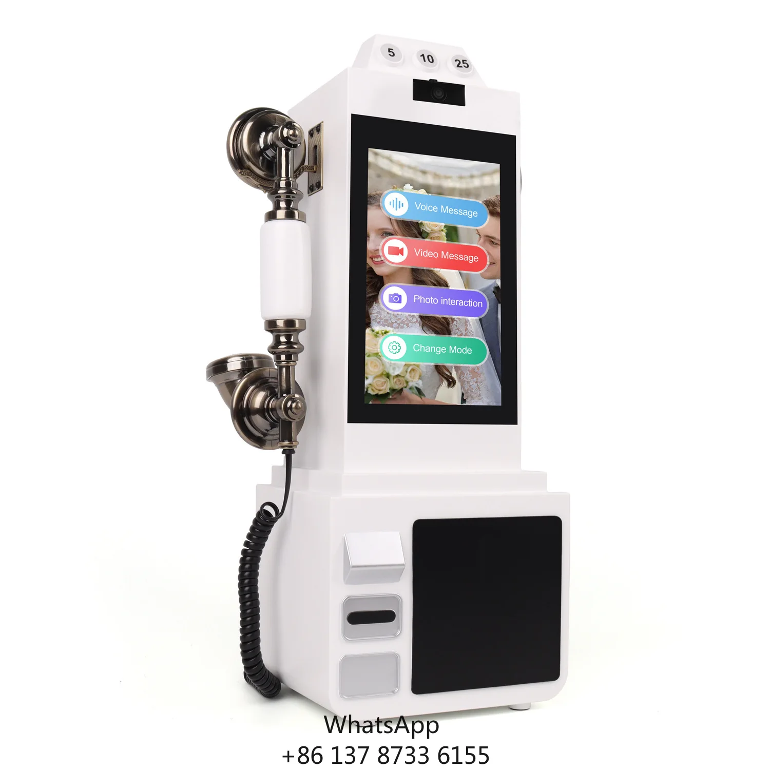 Touch-screen 8'' Audio&Video Guestbook 64GB Phone Recorder Video Guestbook For Wedding Telephone Booth