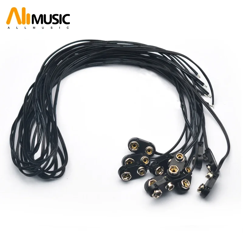 

20 шт., 60 см, 9 В, адаптер для батареи 6F22, кабель для преобразования батареи для активной гитары, бас-звукосниматель, соединительный кабель для батареи, детали гитары
