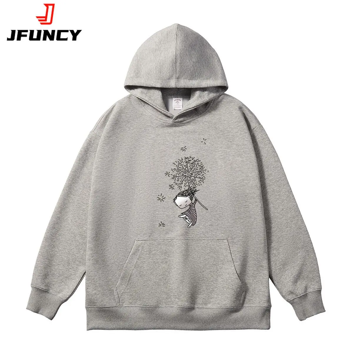 

Women Hoodies Oversized Cartoon Girl Dandelion Printed Sweatshirt Female Classic Hooded Pullover Autumn Thick Sportswear