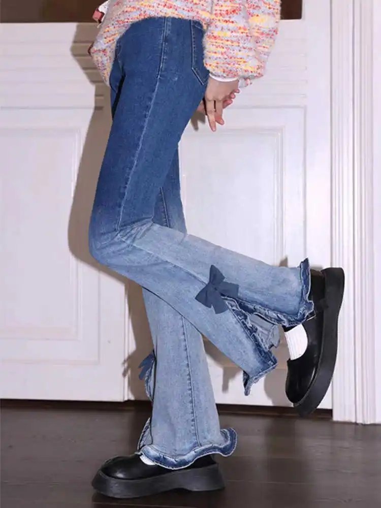 

Blue Jeans Women Vintage High Waisted Cargo Straight Summer NEW Casual Big Size Wide Leg Denim Baggy Pants Y2K Female Trousers