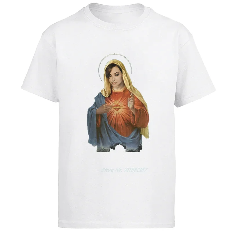 Sasha Grey Holy Mother Mary Ironic Funny Harajuku Graphiicc T Shirts O-neck Short Sleeve t-shirts Summer Streetwear Mens Clothes