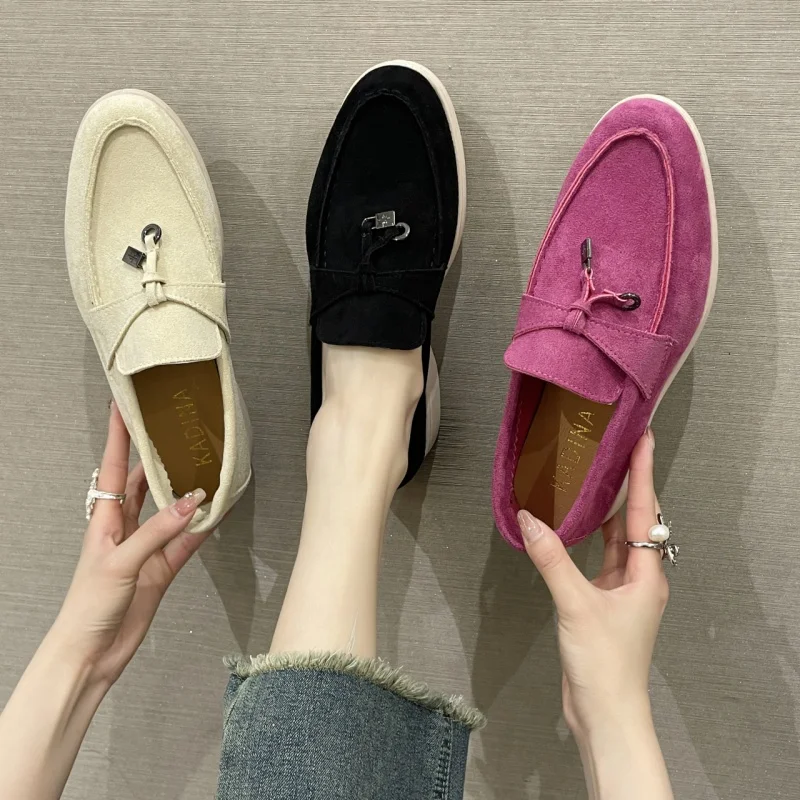 Women's low-top breathable flats 2024 spring new style casual shoes comfortable rubber upper slip-on white board shoes