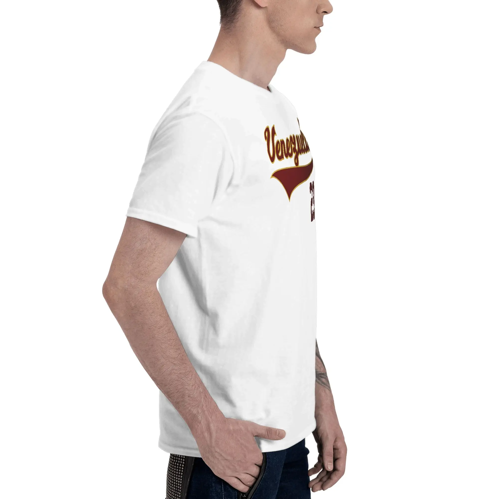 Venezuela Baseball Franela Vinotinto Flat Brim Sun Not Easy To Deform Reversible T-shirt High-End Minimalism Women's T-shirts