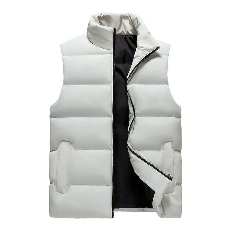 

Men's Minimalist Standing Neck Down Cotton Vest Autumn and Winter New Loose Fitting Sleeveless Vest Vest Vest Vest