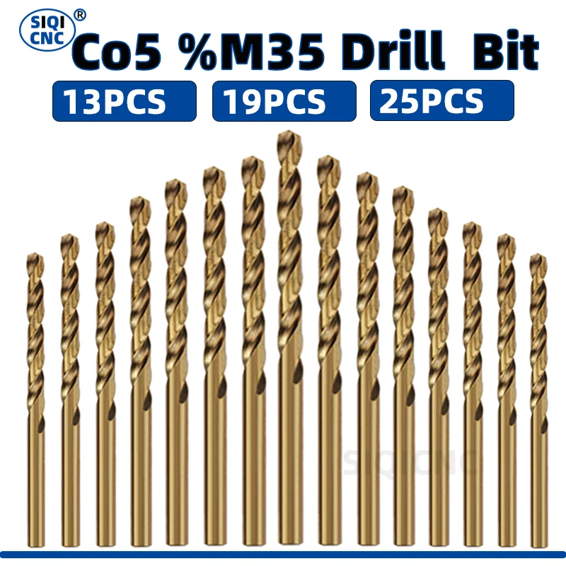 Cobalt Twist Drill Bit M35 Tool Set Titanium Drills For Metal Stainless Steel Drilling