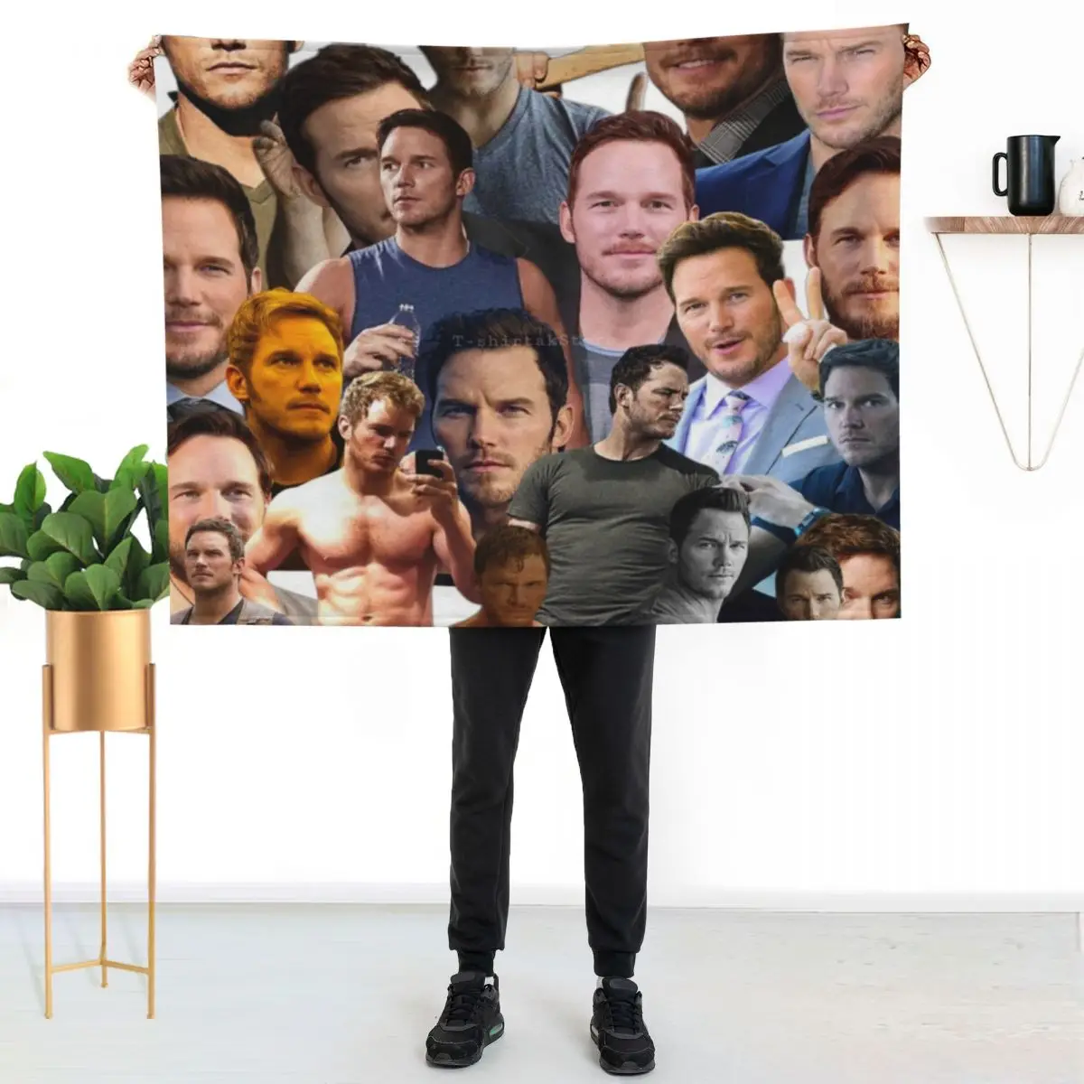chris pratt photo collage Throw Blanket christmas decoration sofa bed Sofa Quilt Decoratives Moving Thermal Blankets