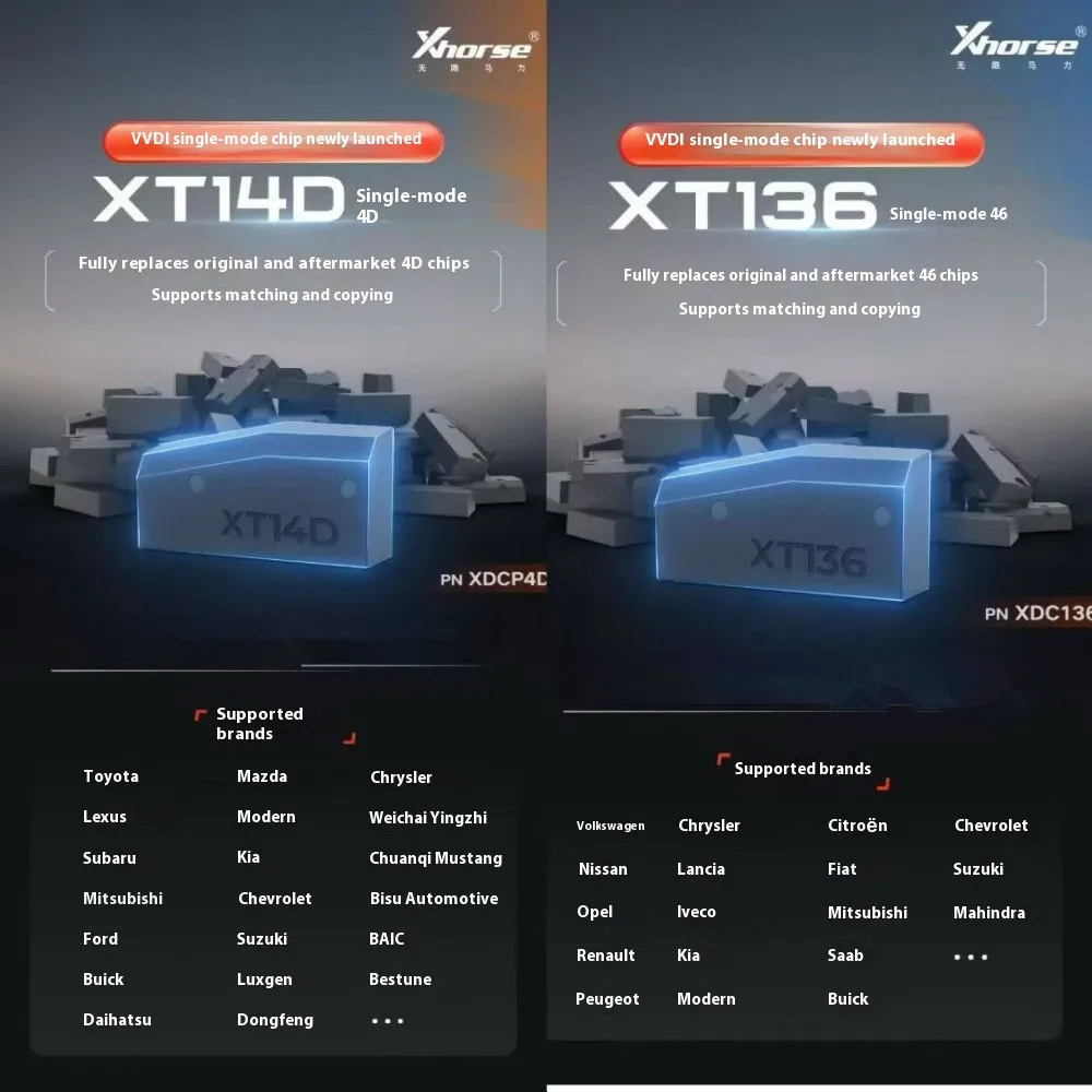 5/10 pièces Xhorse VVDI puce monomode XT136 XT14D remplace entièrement les puces 4D/46 originales et de rechange pour outil clé VVDI2 VVDI