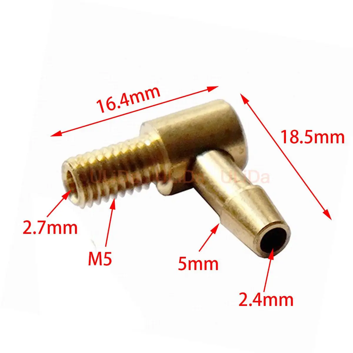 DIY RC Model Gasoline/Electric Boat M5 M6 Water Nozzle 90 Degree Copper Faucet Inlet/Outlet Connector Thread Length 8mm