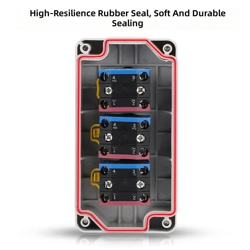 for Control Box with Light Button Self-Reset Start Stop Waterproof Power Supply Jog 24V 220V Electrical Waterproof Handheld
