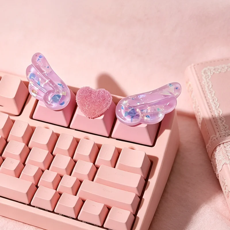 3PCS Personalized Keycaps, Semi Transparent Keycaps, R4 Key Mechanical Keyboard Suitable for R4 Cross Axis Mechanical Keyboard
