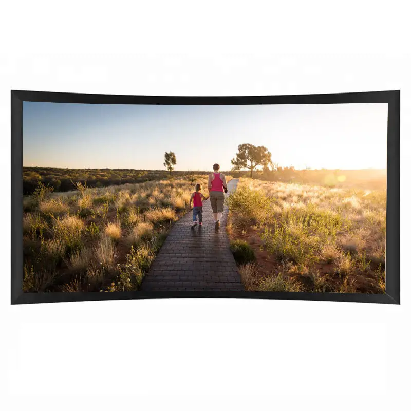 180 Degree Curved Projection Screen, Fixed Curved HD Projector Screen 133inch 16:9 Format with Good Price