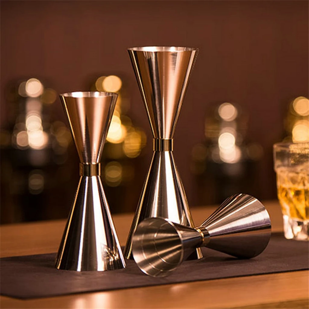 Double Sided Stainless Steel Jigger Bartender Kit Tool Accurate Liquor Measuring Cup for Professional Cocktail Recipes