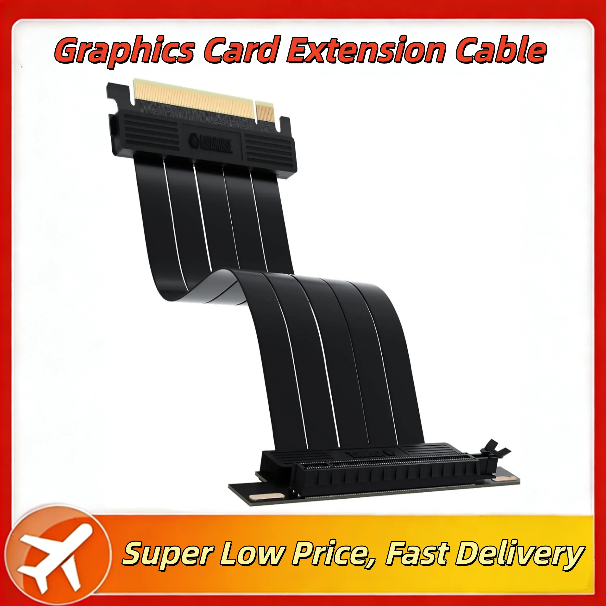 

Удлинительный кабель PCIE 4.0, черный 16x экранированный высокоскоростной кабель для графического процессора с портом PCI Express для удлинительной карты графического процессора, длина 50 см