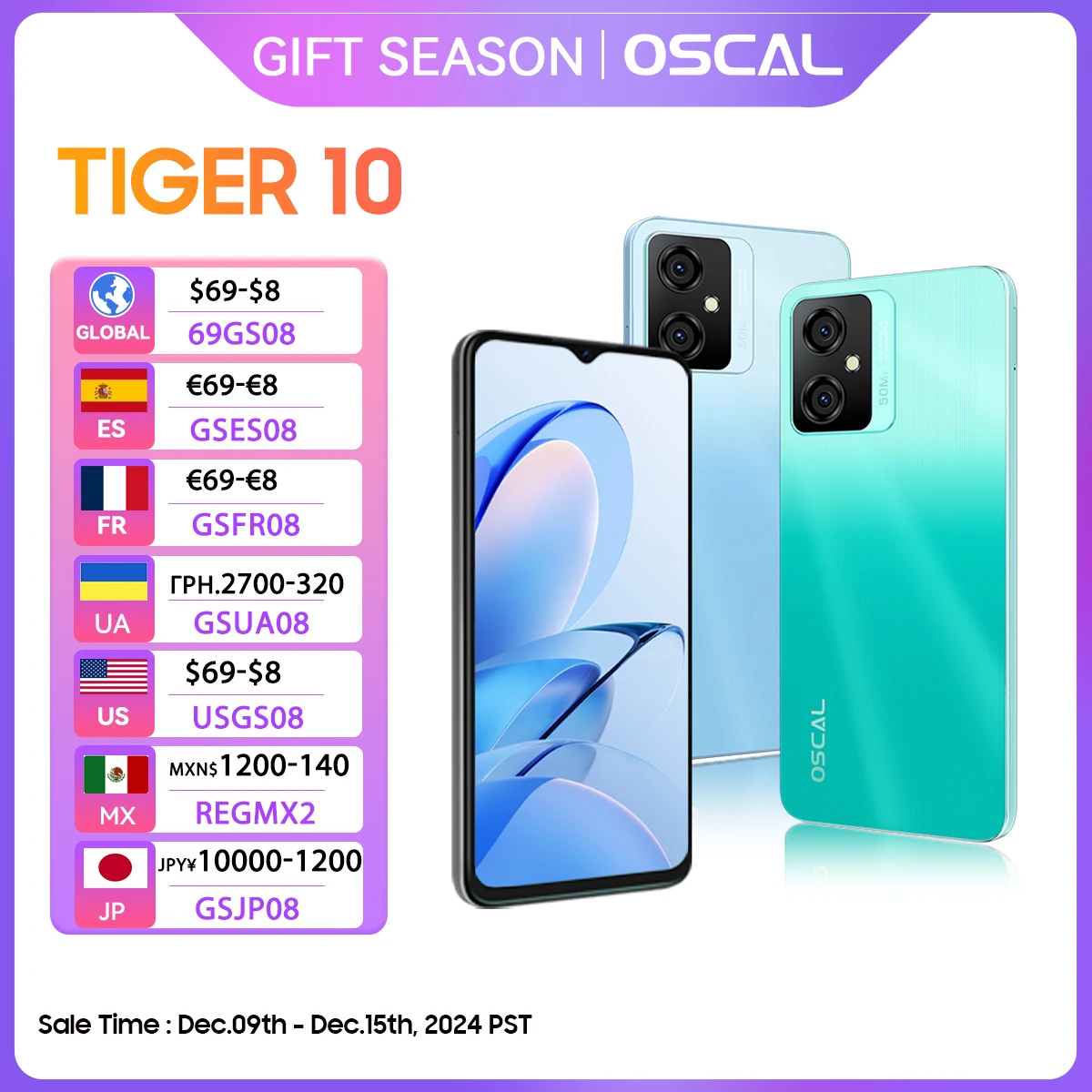 [World Premiere] OSCAL TIGER 10 Android 13 Smartphone 6.56\'\' HD+ Display 16GB(8+8) 256GB Octa-Core 50MP 5180mAh Cellphone