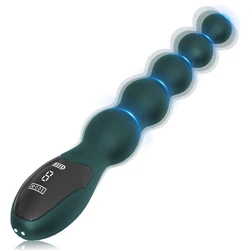 Vibrating Anal Beads Butt Plug for Men Women Anal Vibrator Anal Balls Men Prostate Massager with LED Digtal Screen