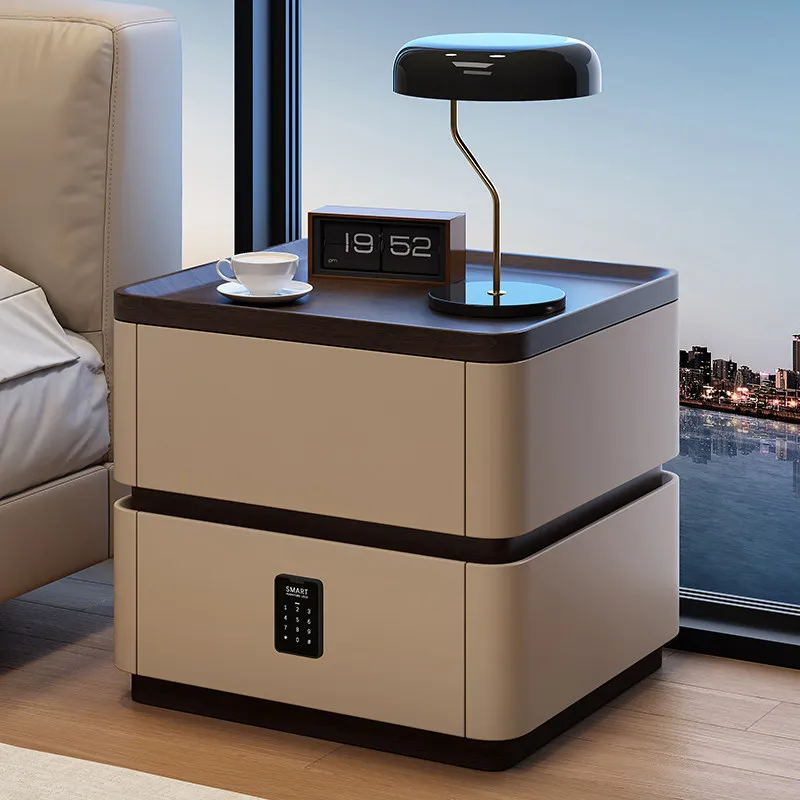 

2026 New All-solid Wood Bedside Table, Household Bedroom Bedside Table, Modern Simple Locker, Two Pumping Cabinets, Popular