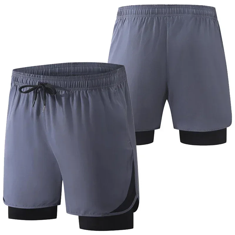 2-in-1-Shorts für Herren, Kickboxen, Trainingshose, Badehose, Turnhose, Joggen, Bodybuilding, Sportstrumpfhose, Kompression, schnell trocknende Shorts