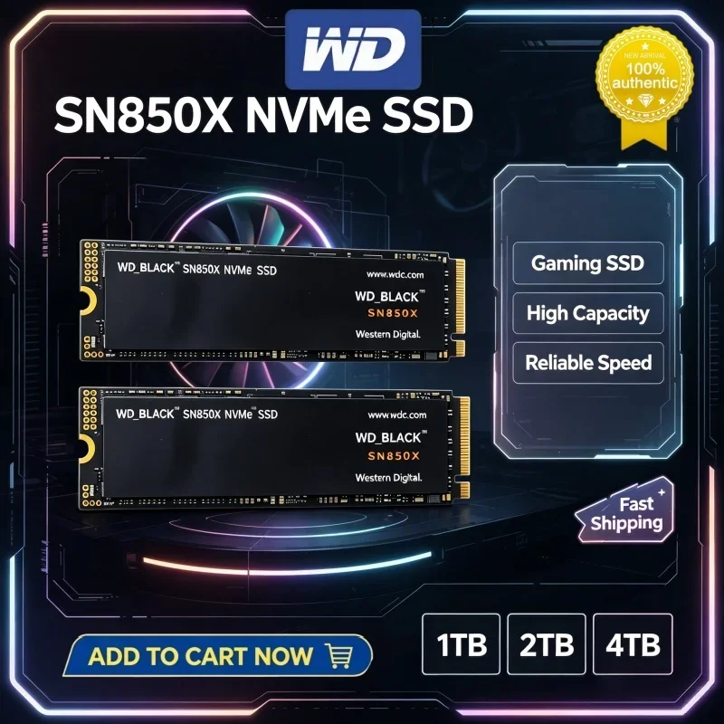 Western Digital WD_BLACK SN850X NVMe M.2 SSD 2TB 4TB PCIe4.0 2280 High Speed Gaming Storage Drive For Desktop Notebook Computer