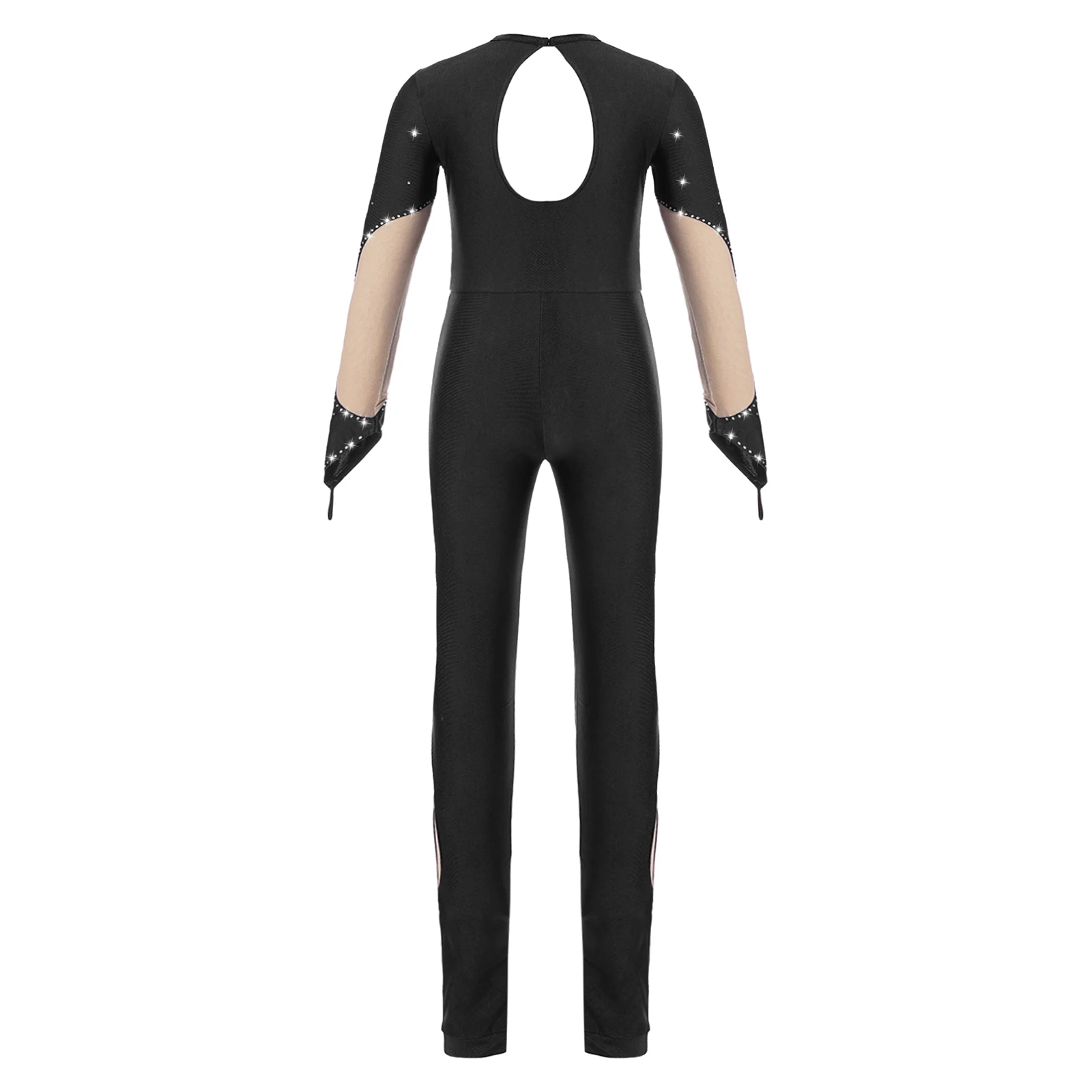 Kids Girls Ballet Dance Jumpsuit Acrobatics Gymnastics Leotards Long Sleeve Full Bodysuit Figure Skating Performance Unitards