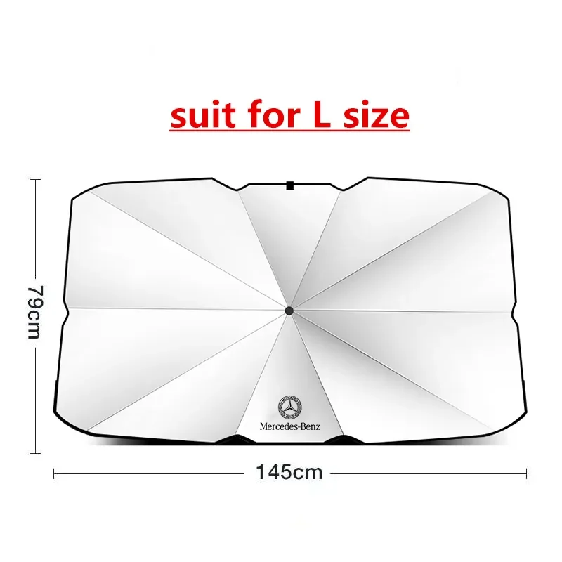 For Mercedes-Benz AMG A C E S V Class GLC Sprinter ML SLK CLS GLA GLK Vito Car Foldable Windshield Block Heat Sun Shade Umbrella