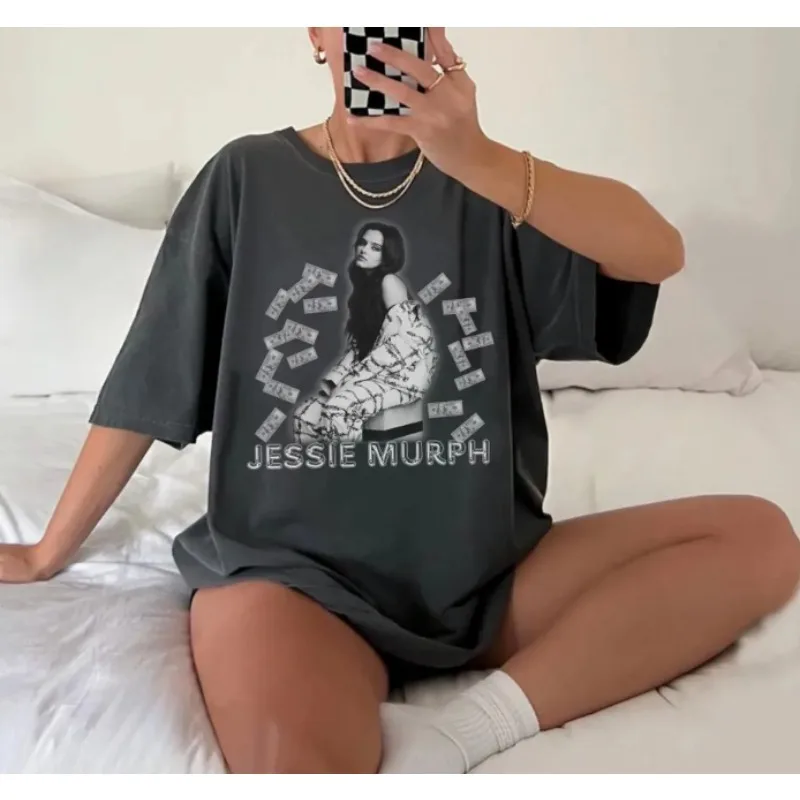 

Футболка Jessie Murph, мужская футболка с короткими рукавами, топы унисекс, повседневные женские топы Y2K