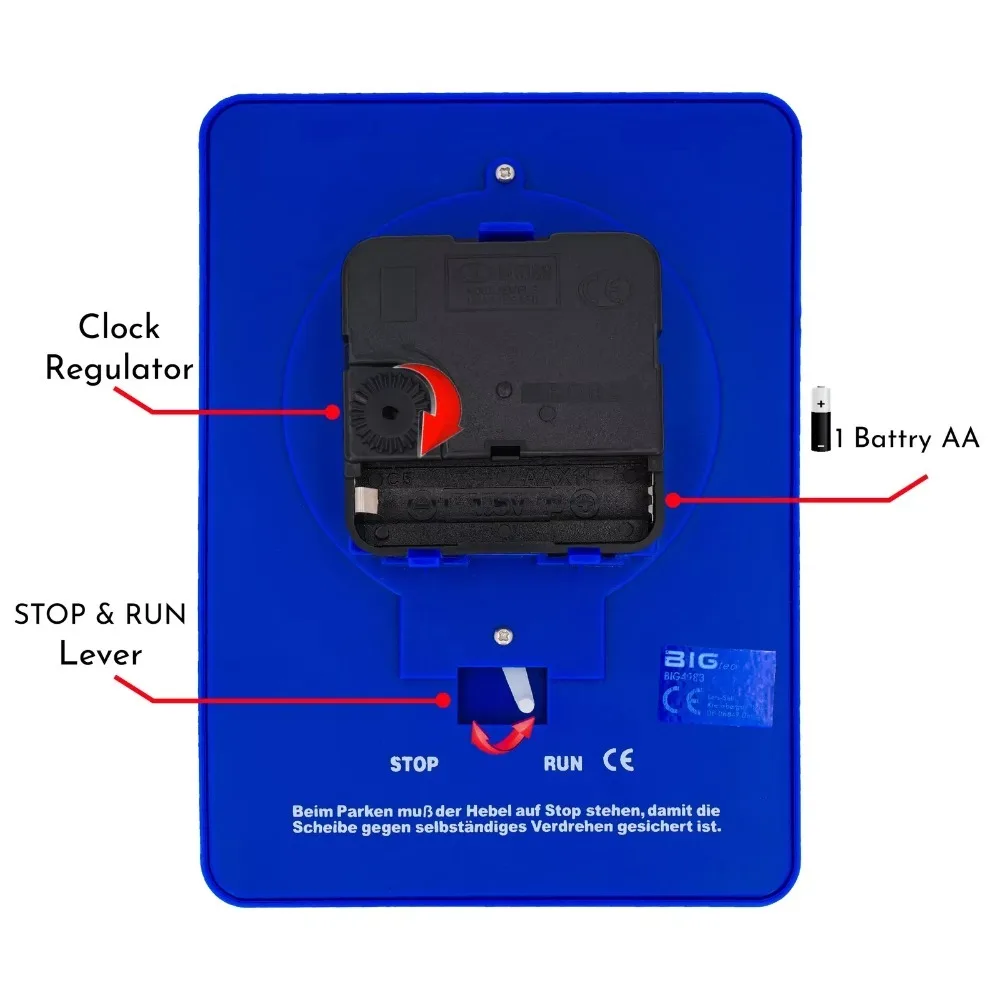 1Pcs Blue Digital Parking Timer Disc Easy to Use Portable Clock Tool for Arrival Time Display Car Accessory Parking Enforcement