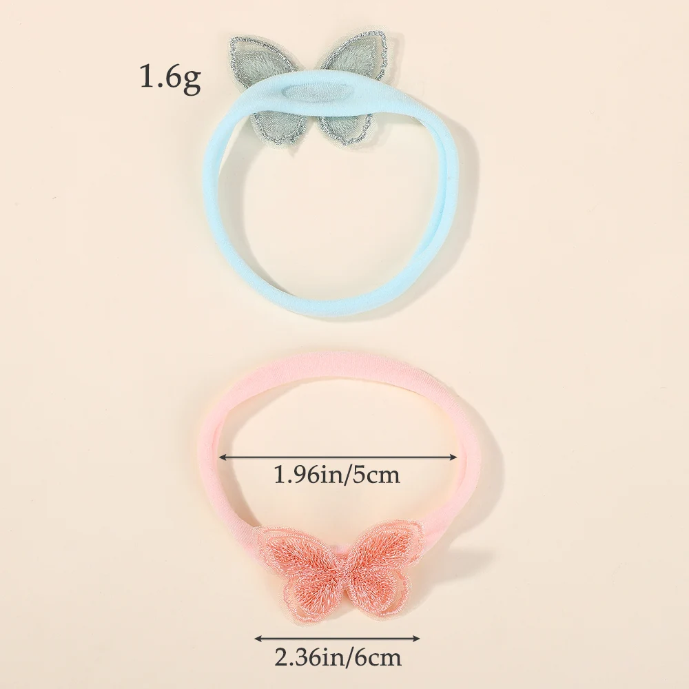 4 قطعة/المجموعة الملونة الدانتيل فراشة الشعر التعادل للطفل الفتيات لطيف النايلون مطاطا لينة العصابات الشعر إكسسوارات الشعر Phtotgraph ديكور #4