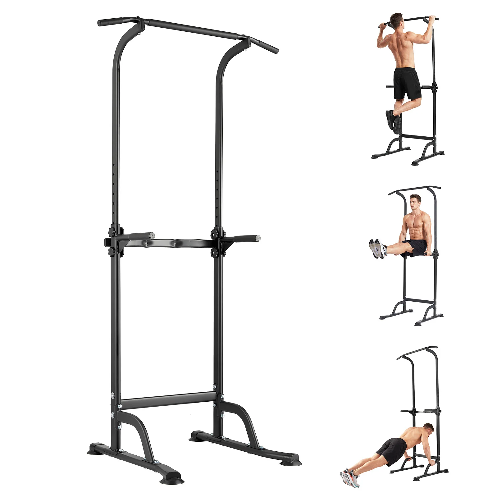 Image of Multifunktions-Kraftturm-Dip-Station für das Home-Gym – Verstellbare Klimmzugstange mit Dip-Stangen, Krafttrainingsstation für Klimmzüge, Kniebeugen, Liegestütze, Hebeübungen