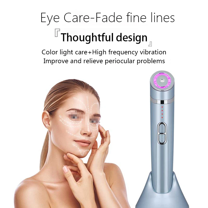 Eye Messager RF Radio Electroporation Beauty Pen EMS Frequency LED Face Lifitng Skin Rejuvenation Wrinkle Remover