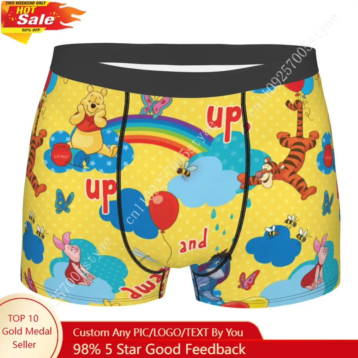 

Funny Boxer Winnie The Pooh Up And Away Shorts Panties Briefs Men Underwear Breathable Underpants for Homme S-XXL