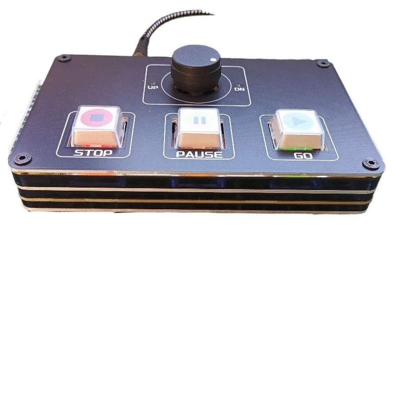 Dual Type-C Wired Controller for QLab Show Audio Player, Synchronous Control for Two Computers Main & Backup