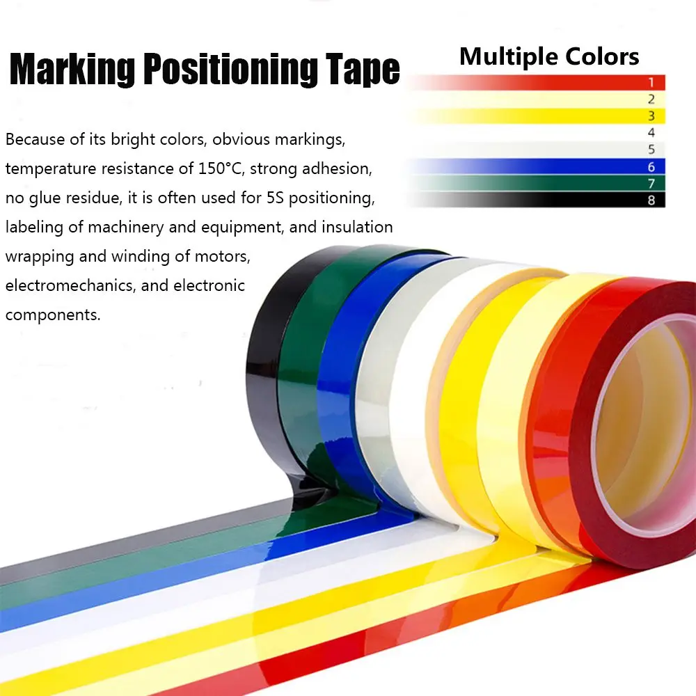 1 Pcs Adhesive DIY Waterproof Insulation 5S No Trace Whiteboard Warning Line Marking Tape Desktop Positioning Tape Drawing Grid