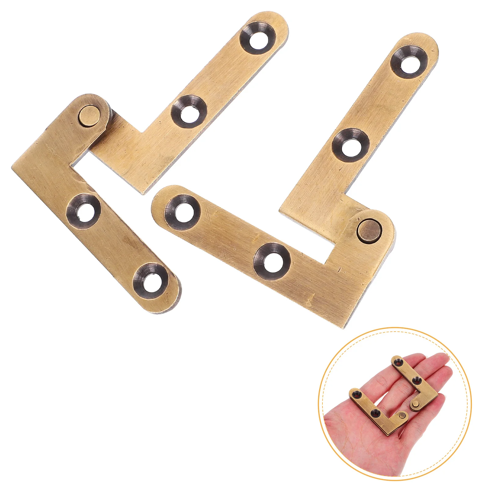 

2pcs Heavy Duty Brass Hidden Hinges For Wood Door Invisible Pivot Hardware Top Mount Spring Hinge For Bookshelf Cabinet Secret