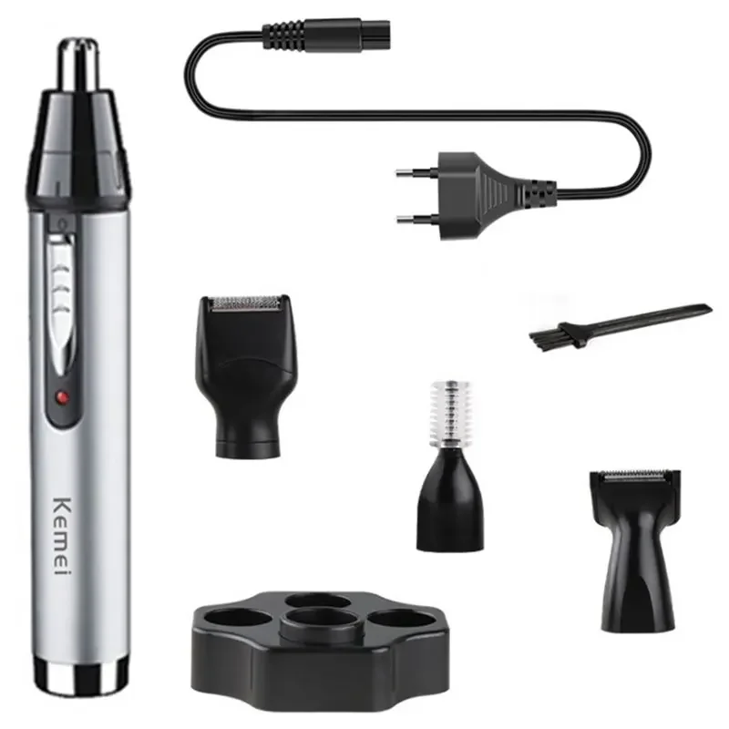 Kemei Rechargeable Hair Trimmer Grooming Kit - Electric Beard Trimmer for Men - Facial Body Eyebrow Nose Ear Trimer