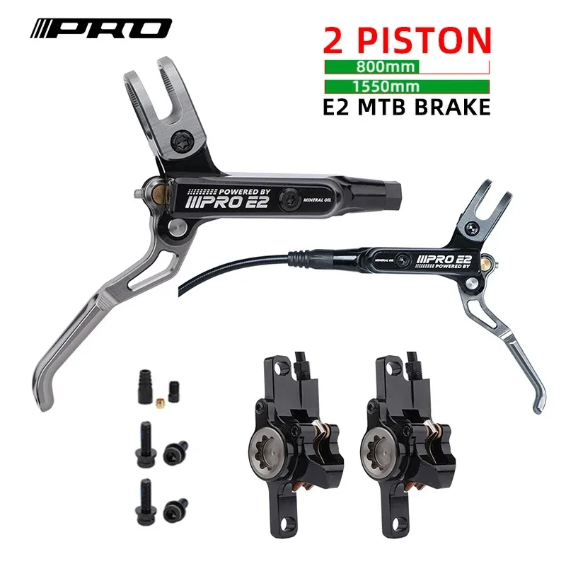 

IIIPRO E2 2-Piston Hydraulic Disc Brakes for MTB (XC/DH/AM) - 800mm Front & 1550mm Rear, Reliable Stopping Power Multiple Color