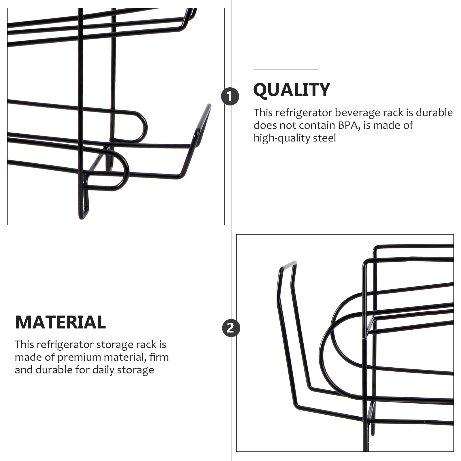 

1Pcs Drink Storage Rack Heavy-Duty Refrigerator Organizer Dual-Tier Beverage Holder for Home Bar Wine Cellar Neat Canning