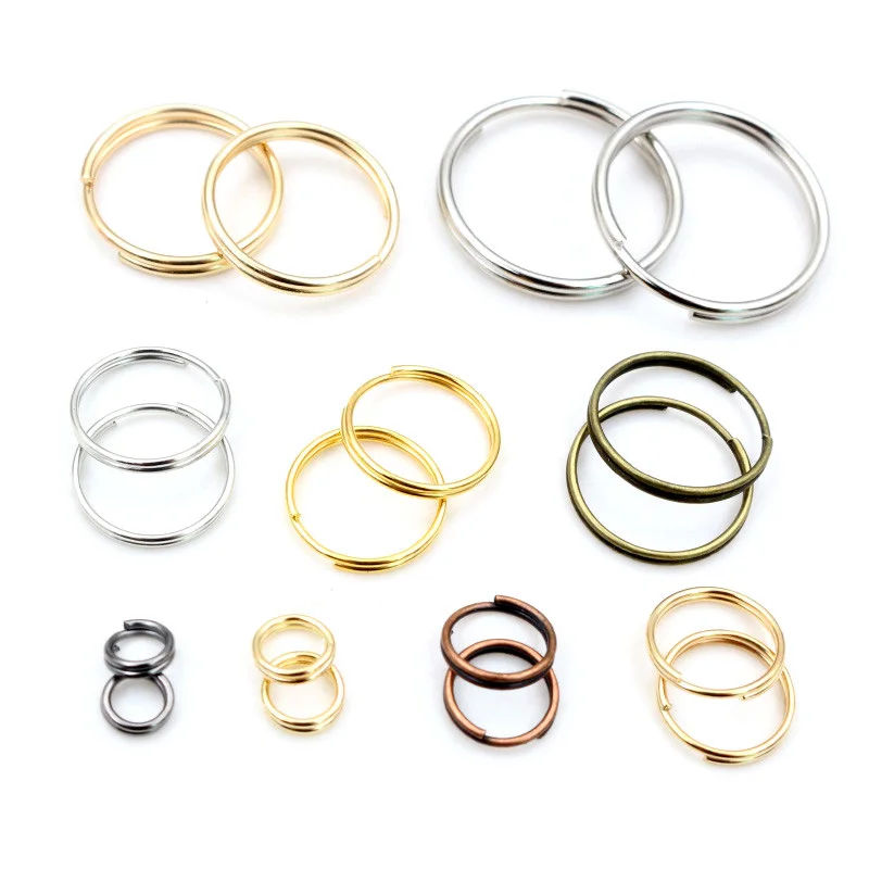 50-200pcs 5 6 8 10 12 mm Open Jump Rings Double Loops Gold Silver Color Split Rings Connectors For Jewelry Making Supplies DIY